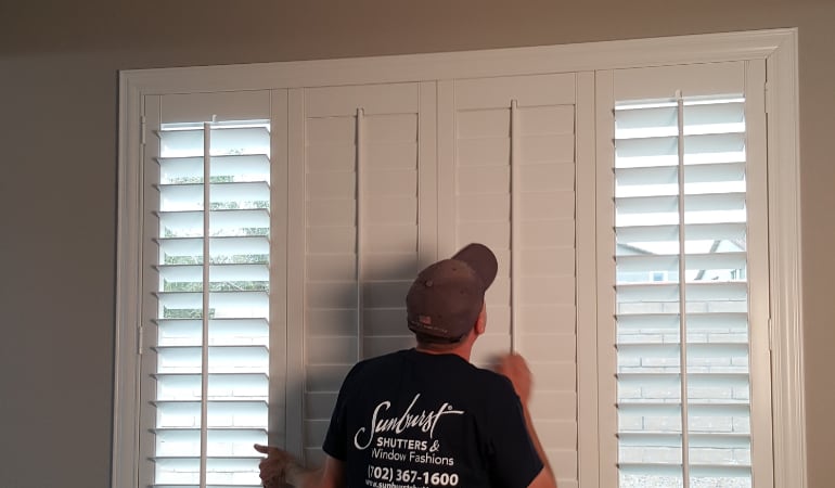 Installation of plantation shutters in Houston